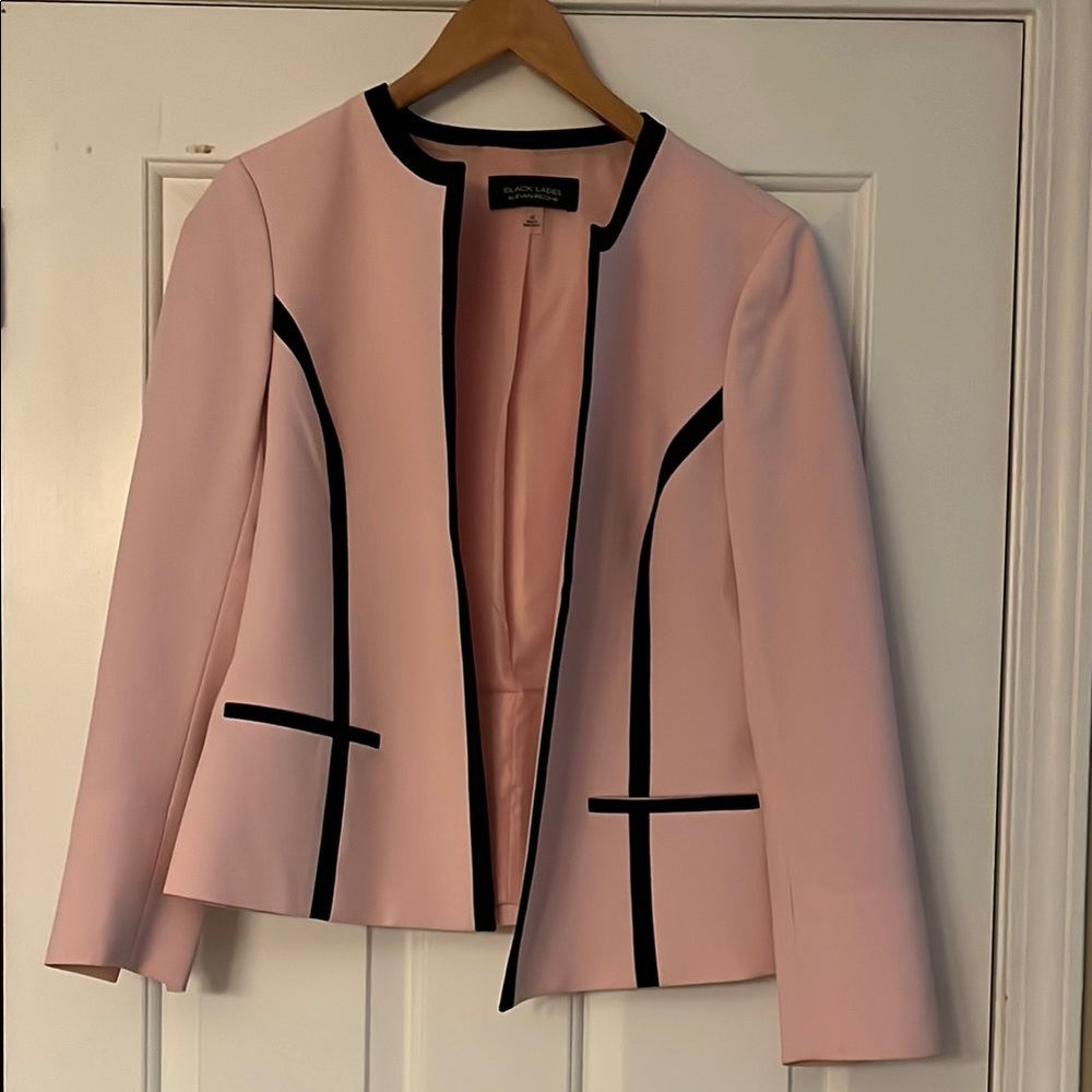 Black Label Pink Blazer with Black Trim and Modern Design